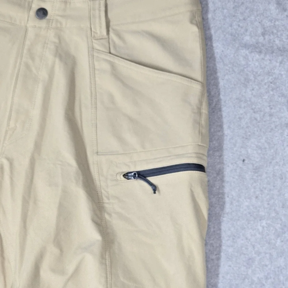 The North Face Men Activewear Shorts 32 Khaki Nylon Retrac Tech Cargo Zip Hiking